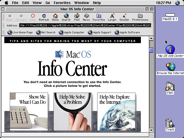 Mac OS 8.1 Info Center (1998)